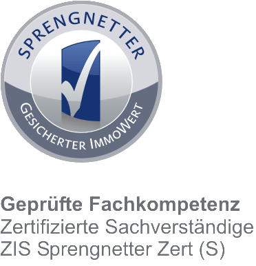 Logo Zertifikat für geprüfte Fachkompetenz Zertifizierte Sachverständige ZIS Spengnetter Zert (S)